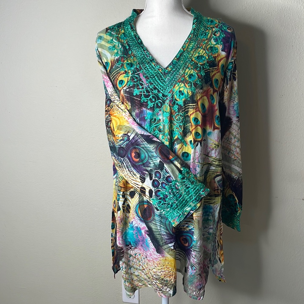💕Peacock inspired design dress/coverup💕